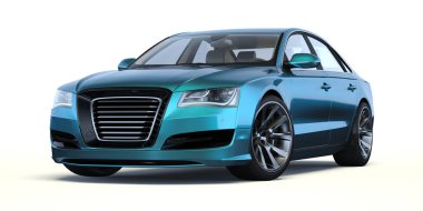 Markasız, jenerik konsept bir arabanın 3 boyutlu çizimi