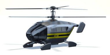 bir marka daha az genel helikopter kavramı studio ortamında 3D render