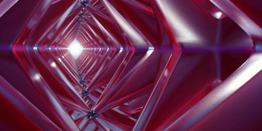 Sonunda ışık olan kavramsal Rhombus tüneli