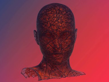 İnsan kafası siluetinin renkli Illustration 