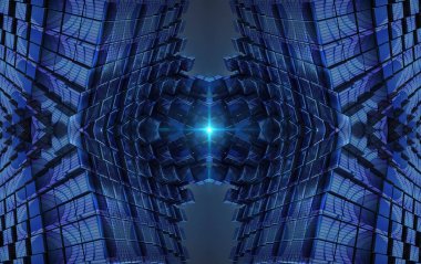 Küpler, soyut arka plan ile renkli 3D render