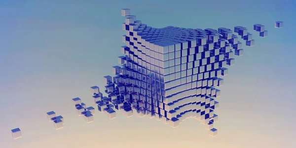 彩色3D 渲染与立方体 抽象的背景 — 图库照片