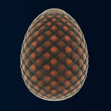 Ölçekler ile soyut bir yumurta 3d render
