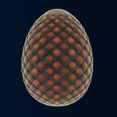 3d rendering of an abstract egg with scales clipart