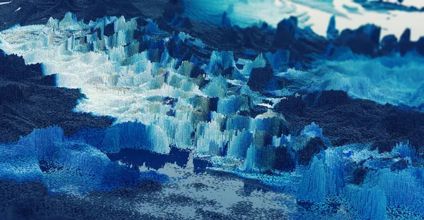 Абстрактний Фантастичний Пейзаж Кубиків Підвищення — стокове фото