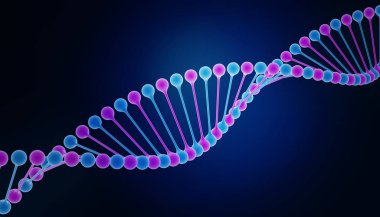 Dna zincirinin renkli 3d illüstrasyon