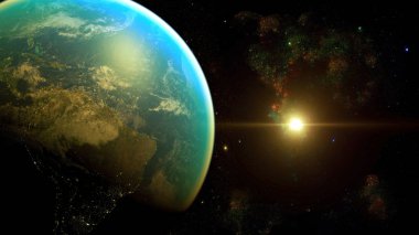 Uzay gezegeni Dünya. Nasa tarafından döşenmiş görüntü unsurları