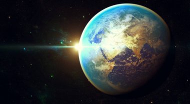 Uzay gezegeni Dünya. Nasa tarafından döşenmiş görüntü unsurları