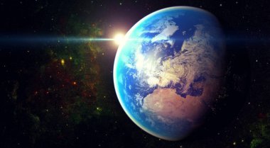 Uzay gezegeni Dünya. Nasa tarafından döşenmiş görüntü unsurları