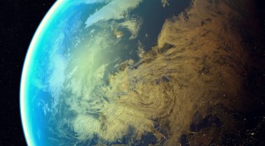 Uzay gezegeni Dünya. Nasa tarafından döşenmiş görüntü unsurları