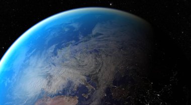 Uzay gezegeni Dünya. Nasa tarafından döşenmiş görüntü unsurları