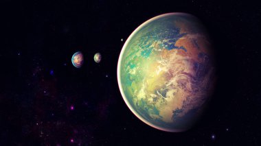 Uzay gezegenleri. Nasa tarafından döşenmiş bu görüntünün elemanları