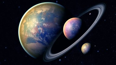 Uzay gezegenleri. Nasa tarafından döşenmiş bu görüntünün elemanları