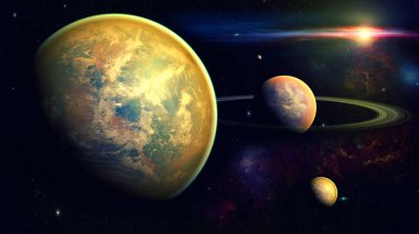 Uzay gezegenleri. Nasa tarafından döşenmiş bu görüntünün elemanları