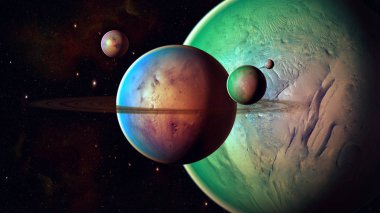 Uzay gezegenleri. Nasa tarafından döşenmiş bu görüntünün elemanları