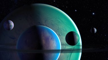 Uzay gezegenleri. Nasa tarafından döşenmiş bu görüntünün elemanları