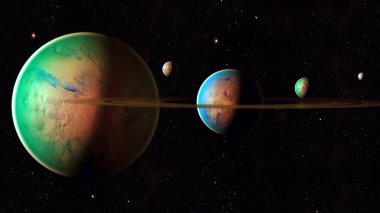 Uzay gezegenleri. Nasa tarafından döşenmiş bu görüntünün elemanları