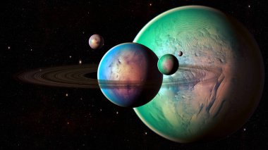 Uzay gezegenleri. Nasa tarafından döşenmiş bu görüntünün elemanları