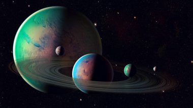 Uzay gezegenleri. Nasa tarafından döşenmiş bu görüntünün elemanları