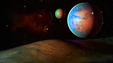 Uzay gezegenleri. Nasa tarafından döşenmiş bu görüntünün elemanları