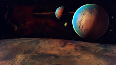 Uzay gezegenleri. Nasa tarafından döşenmiş bu görüntünün elemanları