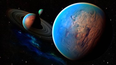 Uzay gezegenleri. Nasa tarafından döşenmiş bu görüntünün elemanları