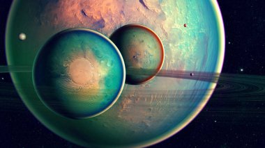 Uzay gezegenleri. Nasa tarafından döşenmiş bu görüntünün elemanları