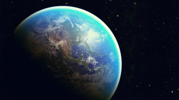 Rymd Planeten Jorden Delar Bilden Som Har Inretts Nasa — Stockfoto