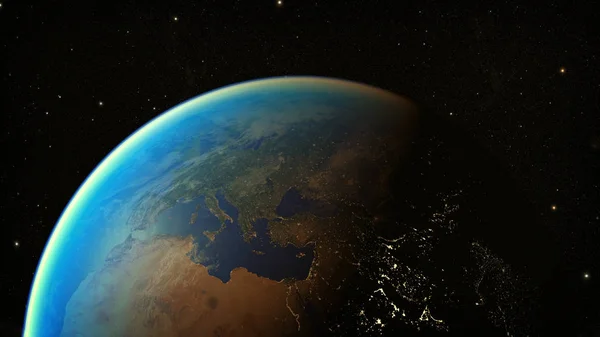 Rymd Planeten Jorden Delar Bilden Som Har Inretts Nasa — Stockfoto