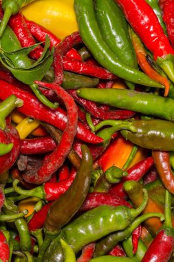 Çeşit çeşit kırmızı biber desenine yakın çekim 