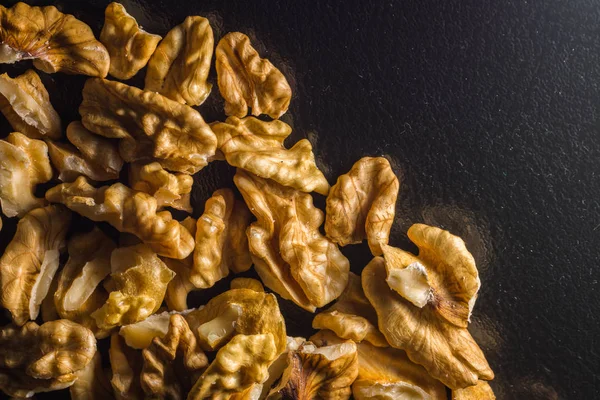 Primer Plano Del Patrón Nueces Fondo Alimentario —  Fotos de Stock