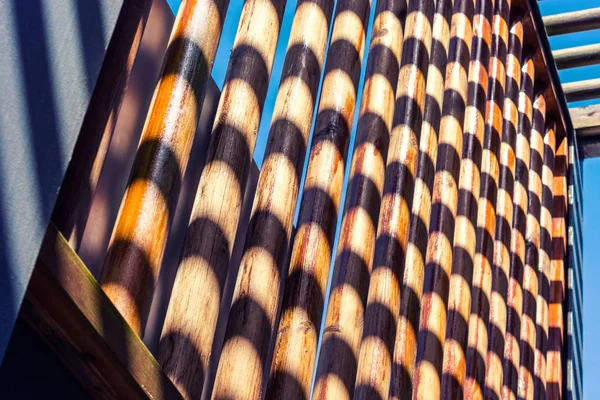 Wooden Planks Planks Pattern Blue Sky Background — стоковое фото