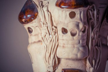 Closeup of handmade flower vase