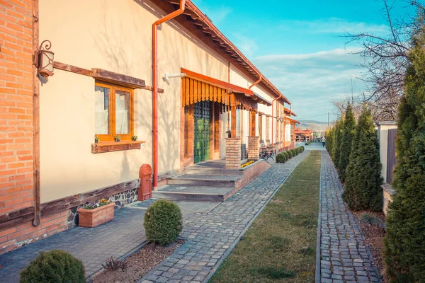 Grieks Stenen Huis Overdag — Stockfoto