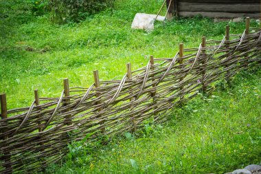 Ormandaki eski ahşap çitler