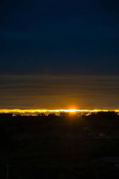 Vue Panoramique Des Bâtiments Vieille Ville Sous Ciel Nuageux Coucher — Photo