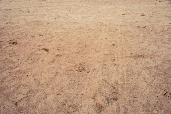 Närbild Bilavtryck Sand Abstrakt Bakgrund — Stockfoto