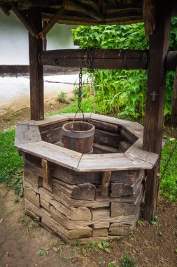 Ormanda eski ahşap kuyu