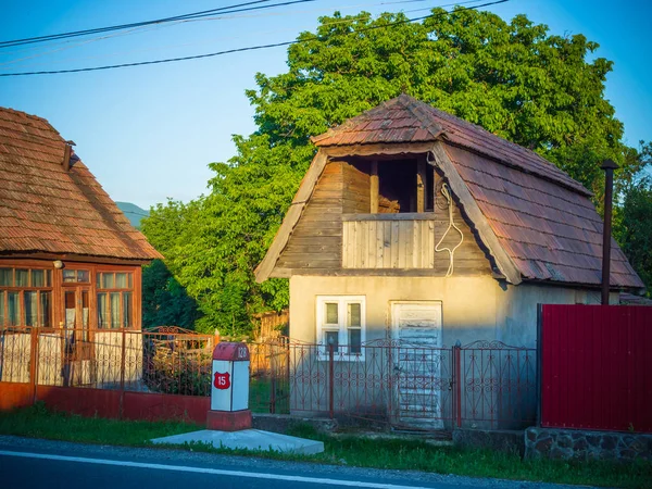 Oude Dorpshuizen Straat Overdag — Stockfoto