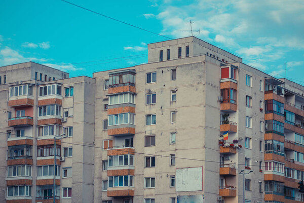 Exterior of old apartment blocks
