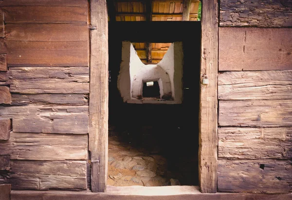 Wooden Walls Vintage Barn Interior — Foto Stock