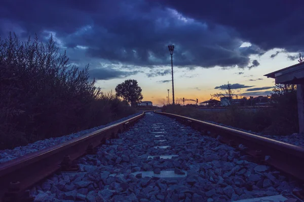 Vintage Station Bij Zonsopgang — Stockfoto