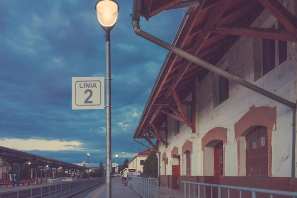 Estación Tren Vintage Amanecer — Foto de Stock