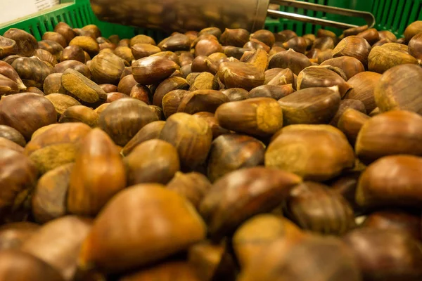 Castanhas Frescas Mercado Close Shot — Fotografia de Stock