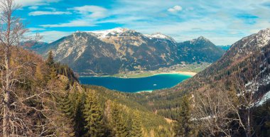 Scenic of mountains lake at daytime 