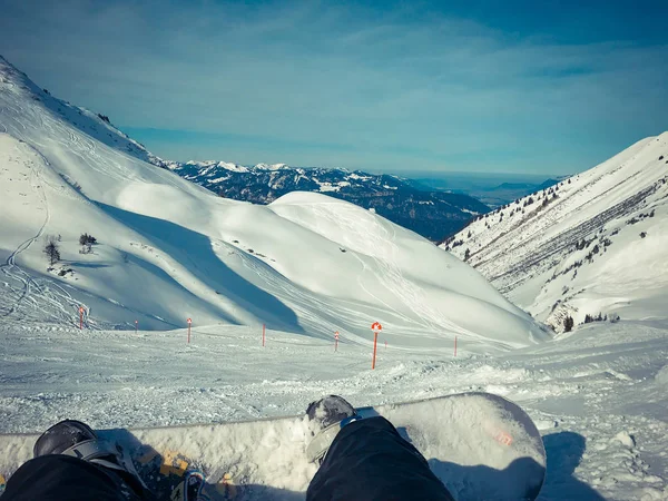 Malerische Aussicht Auf Verschneite Winterberge Bei Tag — Stockfoto