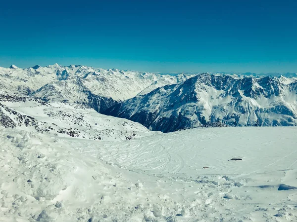 Vista Panoramica Delle Montagne Innevate Invernali Giorno — Foto Stock