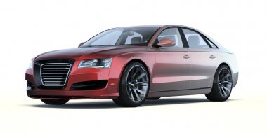 Markasız, jenerik konsept bir arabanın 3 boyutlu çizimi