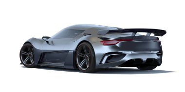 Markasız, jenerik konsept bir arabanın 3 boyutlu çizimi