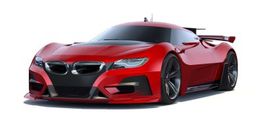 Markasız, jenerik konsept bir arabanın 3 boyutlu çizimi